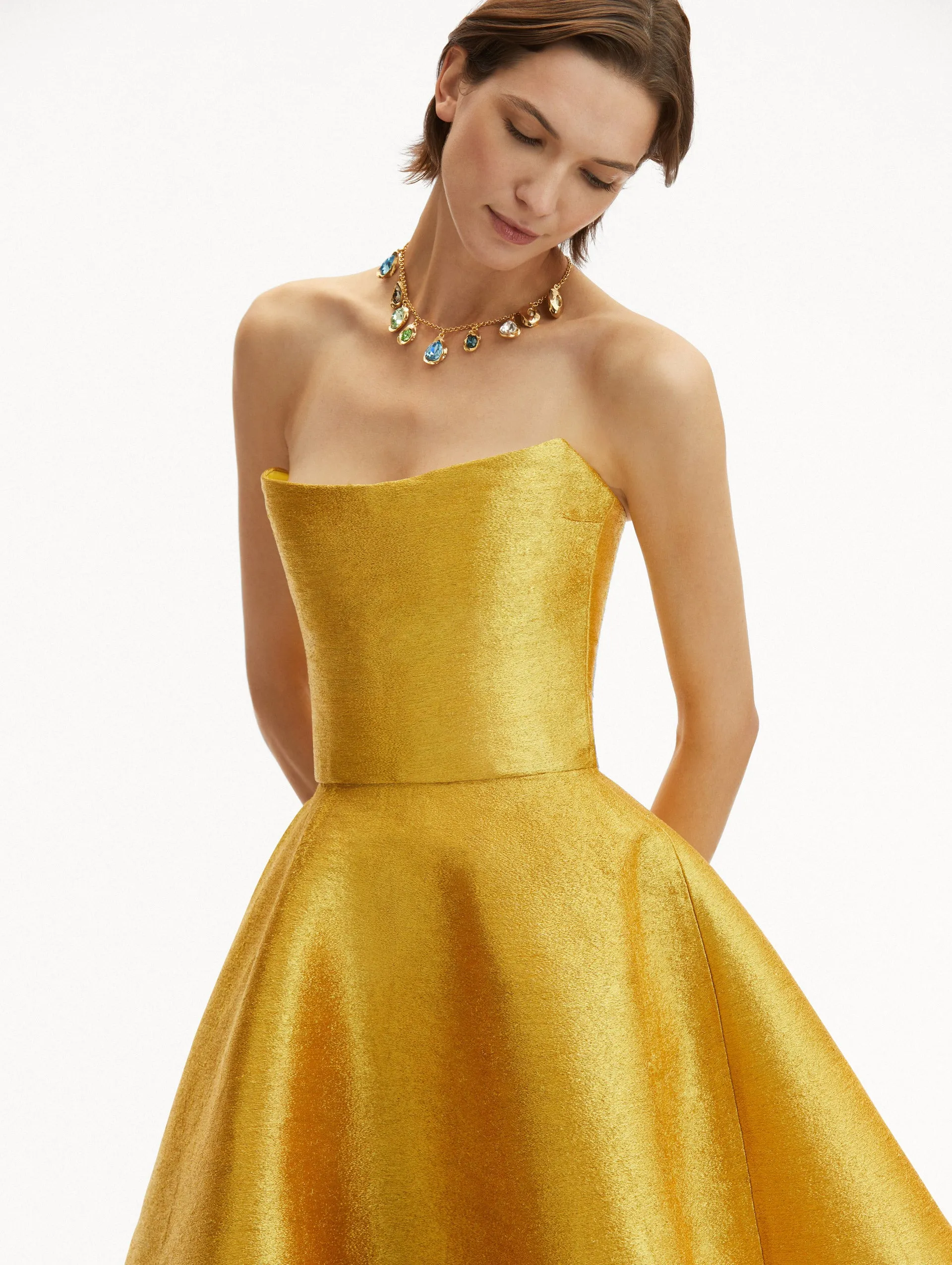 Metallic Threadwork Cocktail Dress
