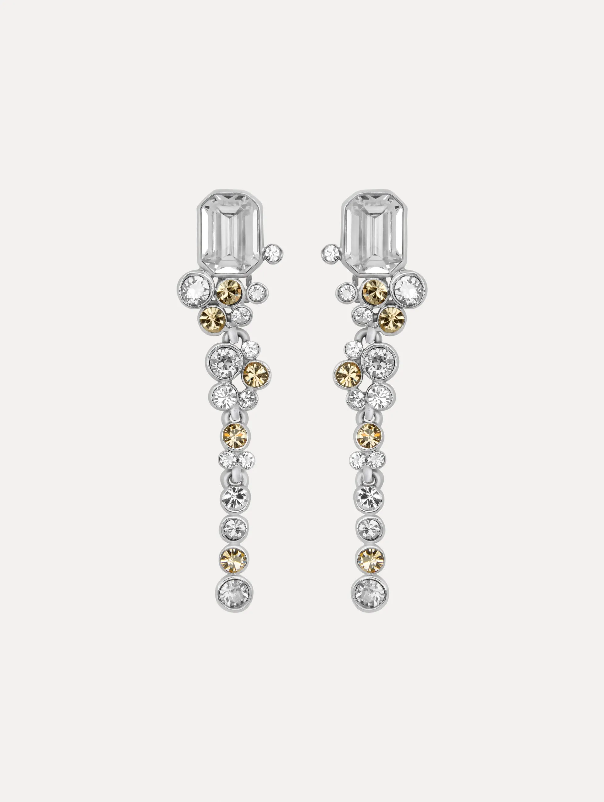 Mixed Crystal Clip-On Earrings