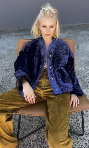 Momoni Kuma Jacket Quilted Silk Blend - Indigo