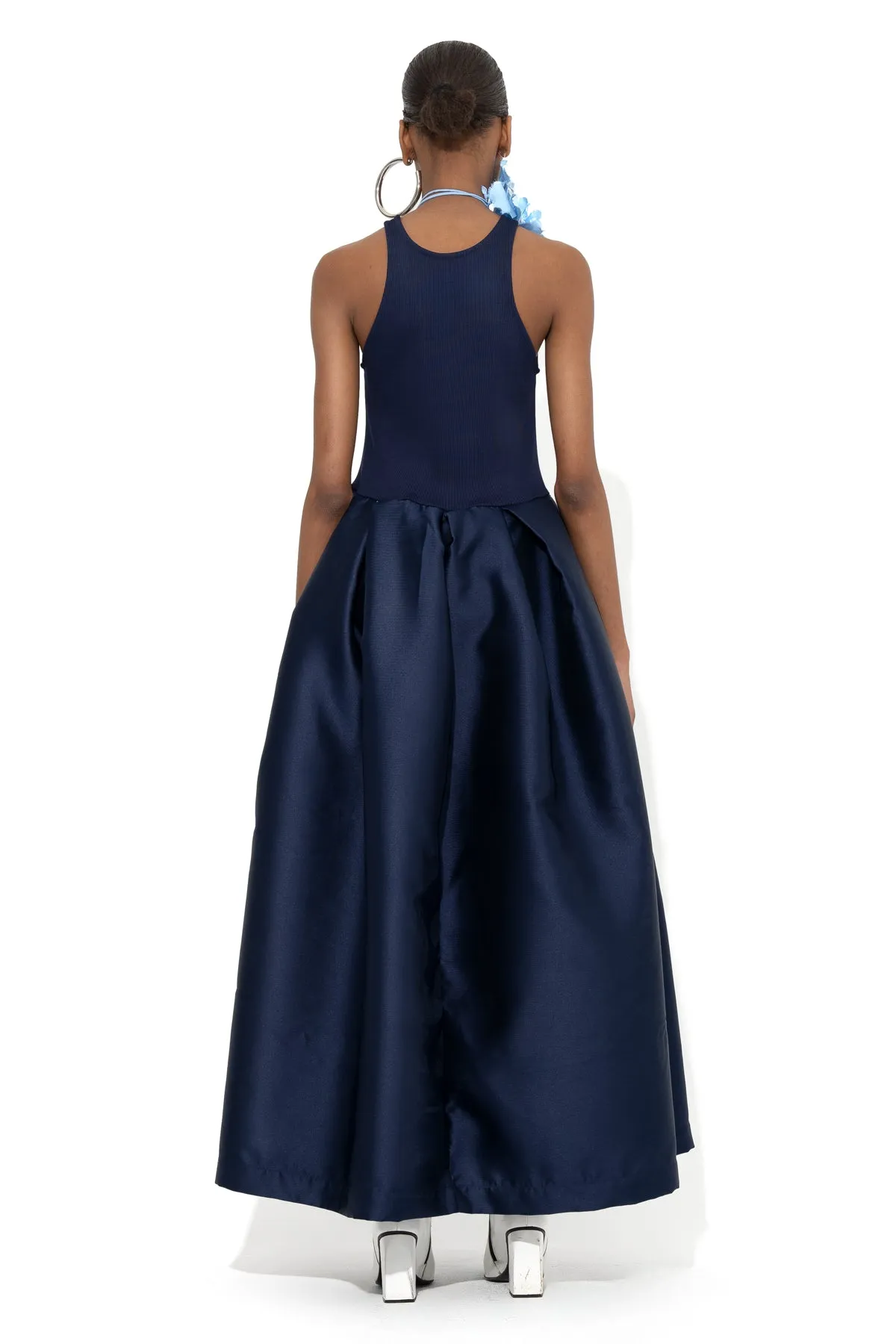 NAVY FULL SKIRT TANK TOP DRESS