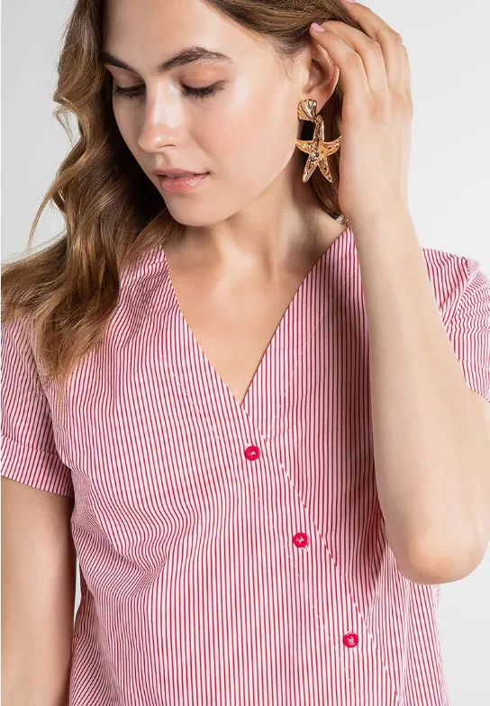 Penny Top White/Red