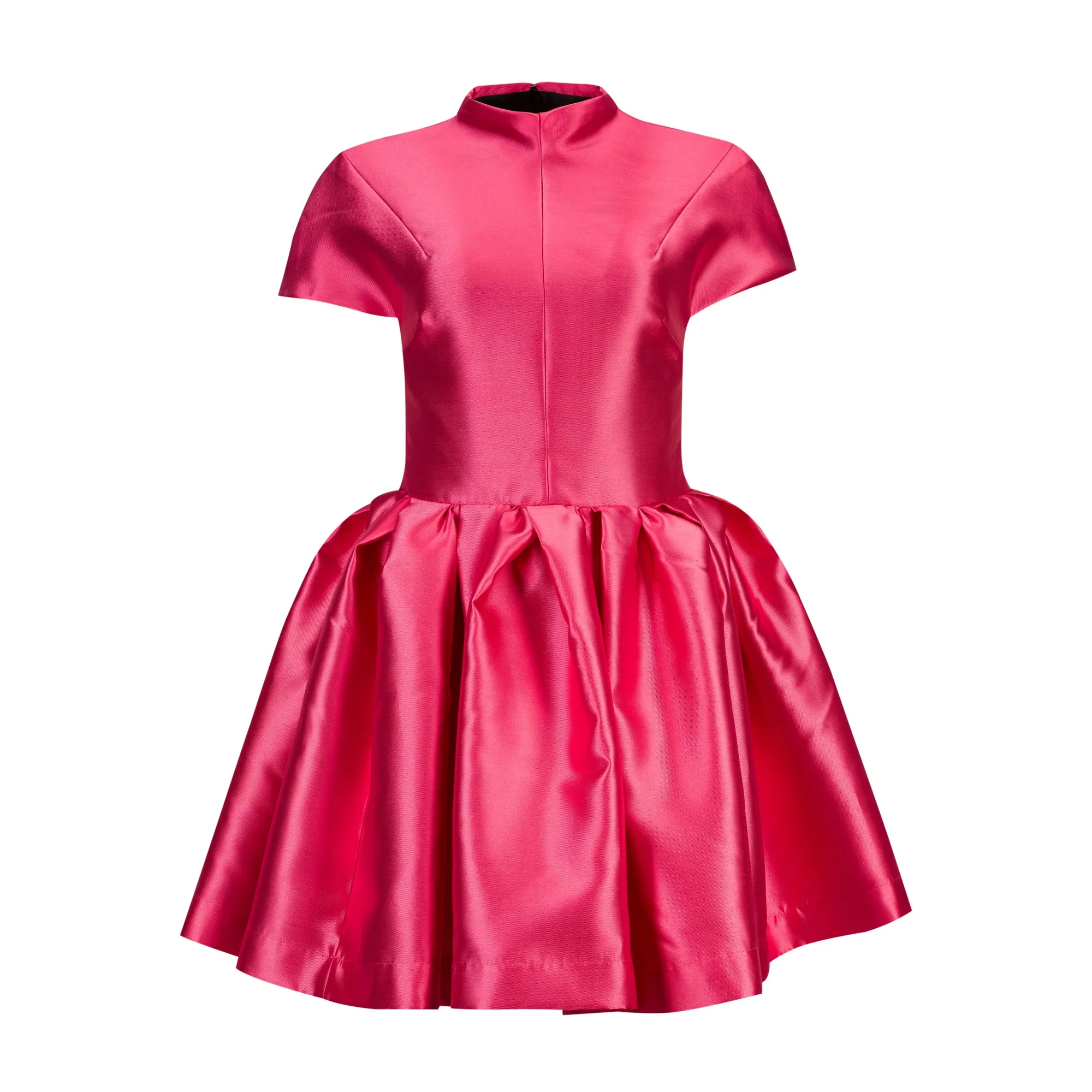 PINK SHORT SLEEVE PUFF SKIRT DRESS