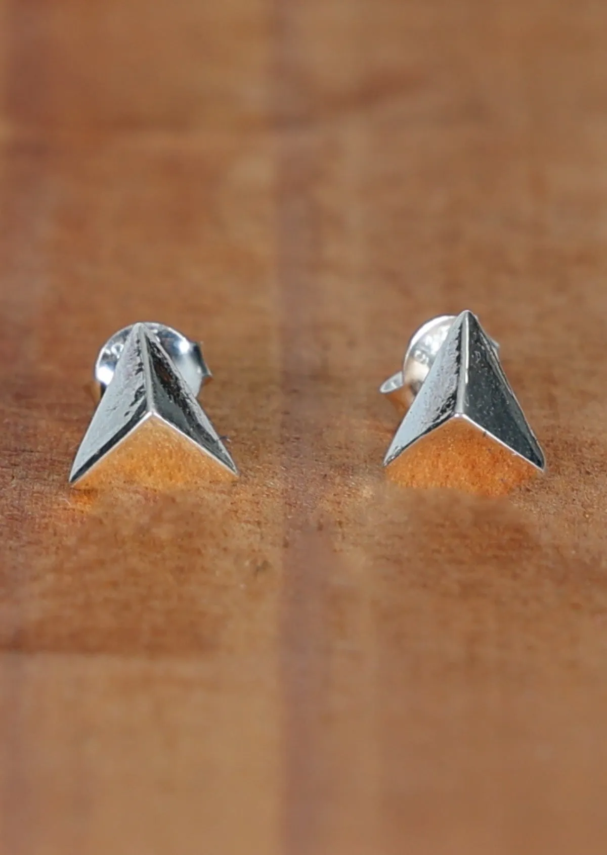 Pyramid Silver Studs