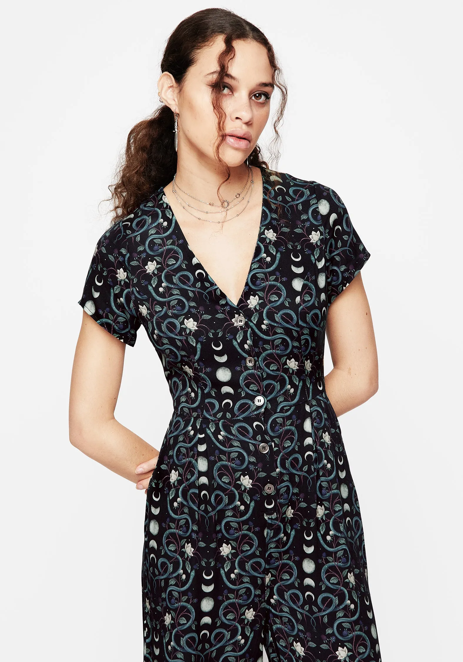 Pythia Button Up Jumpsuit