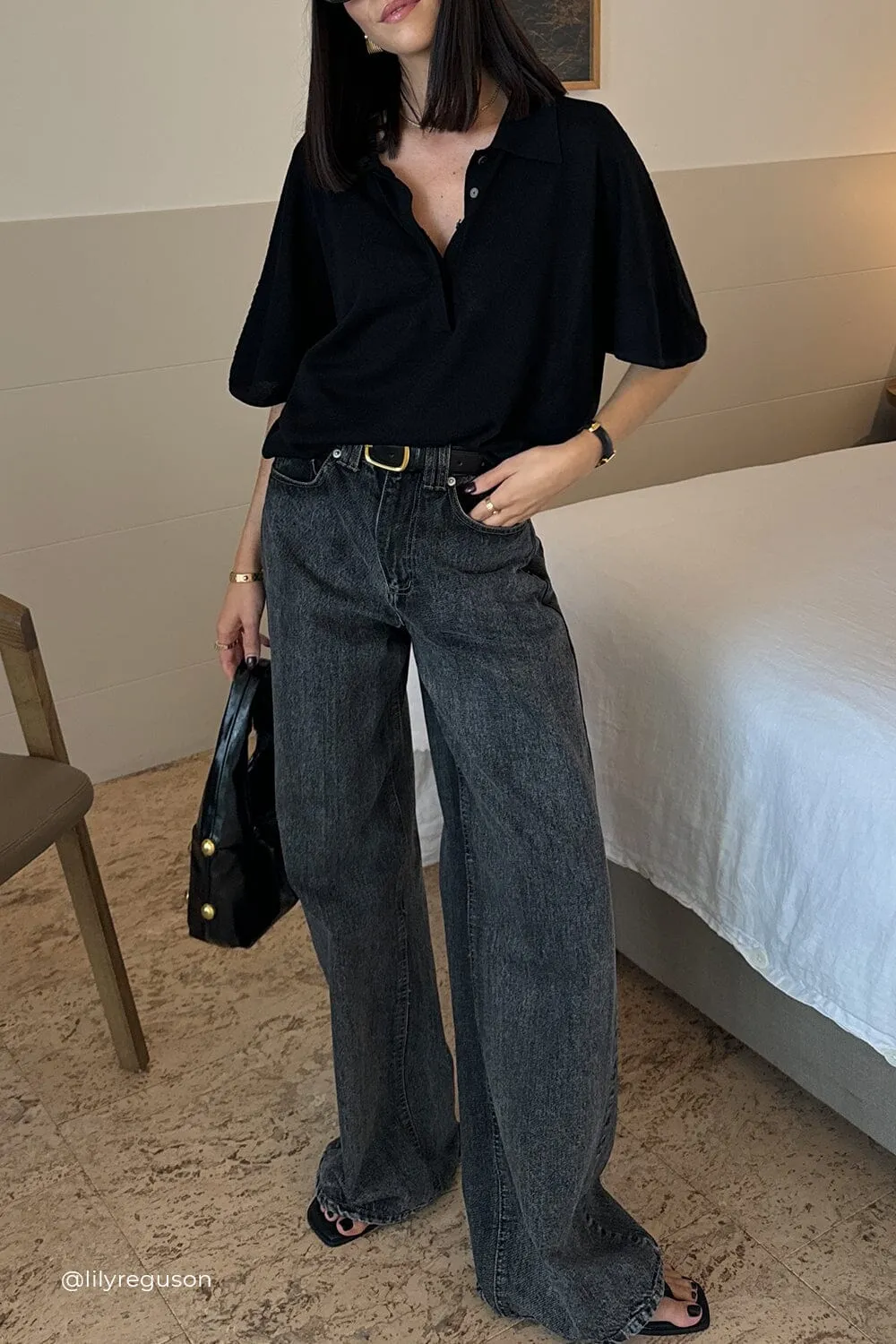 REAGAN 2.0 WASHED BLACK SLOUCHY JEAN