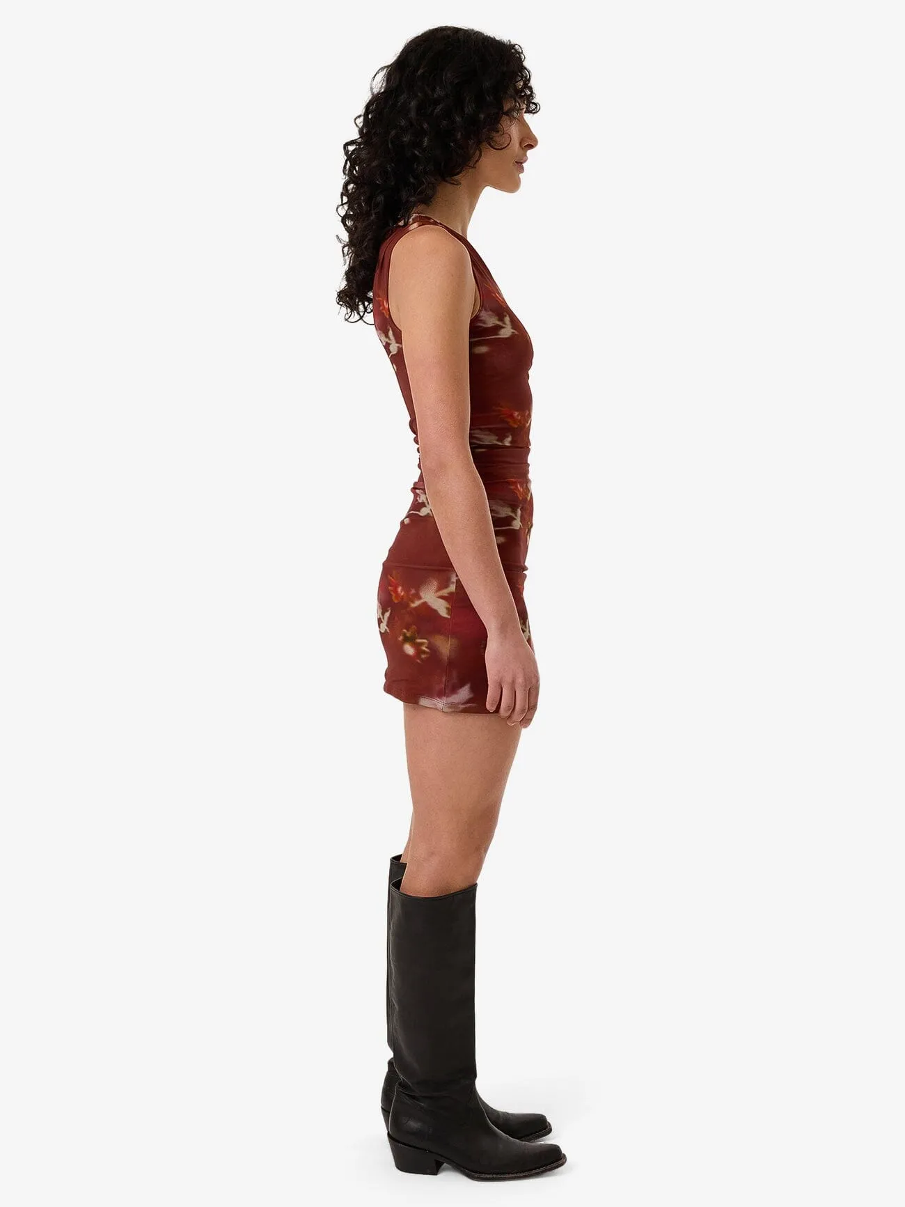 Rhapsody Floral Mini Dress - Cabernet