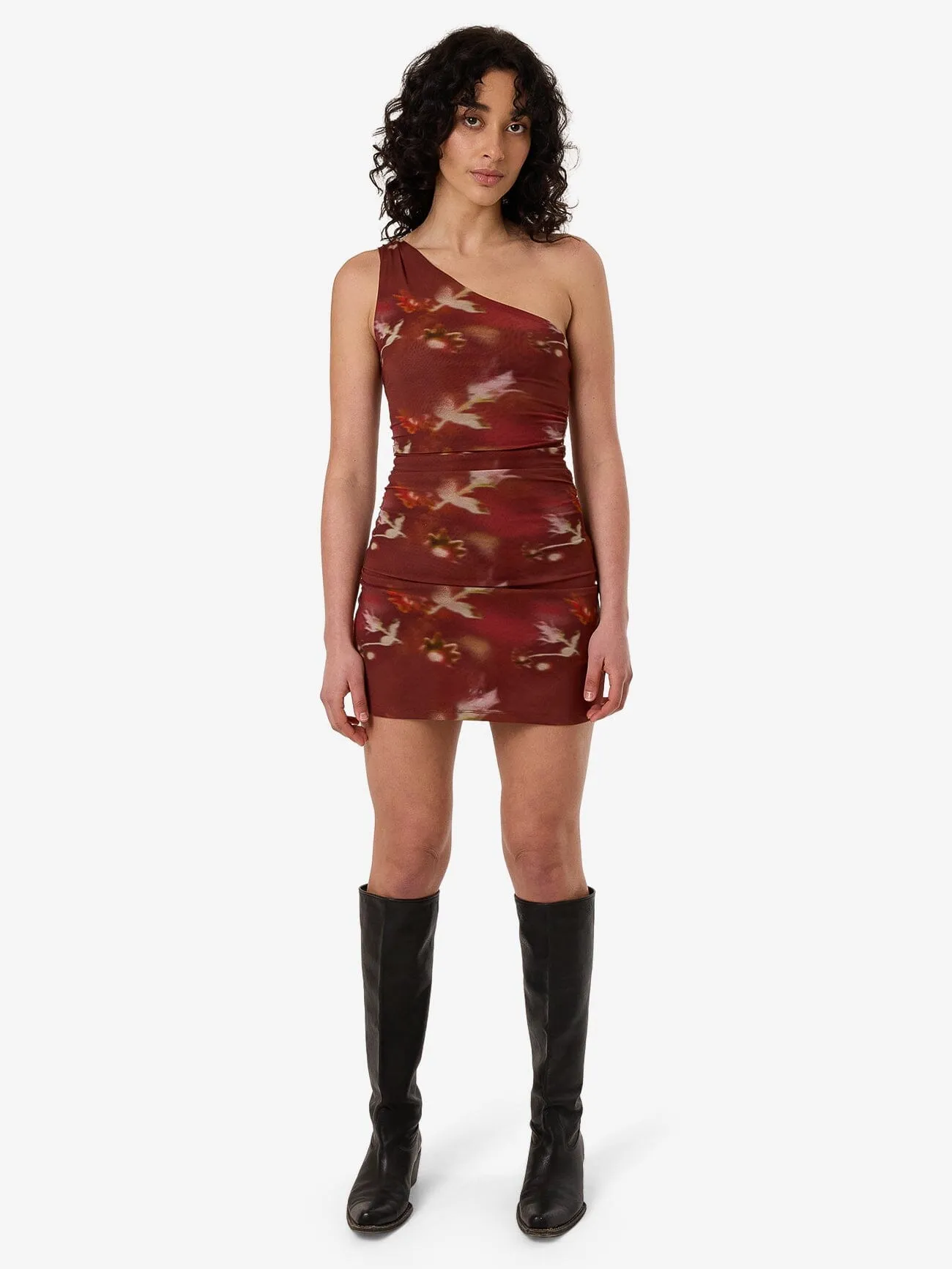Rhapsody Floral Mini Dress - Cabernet