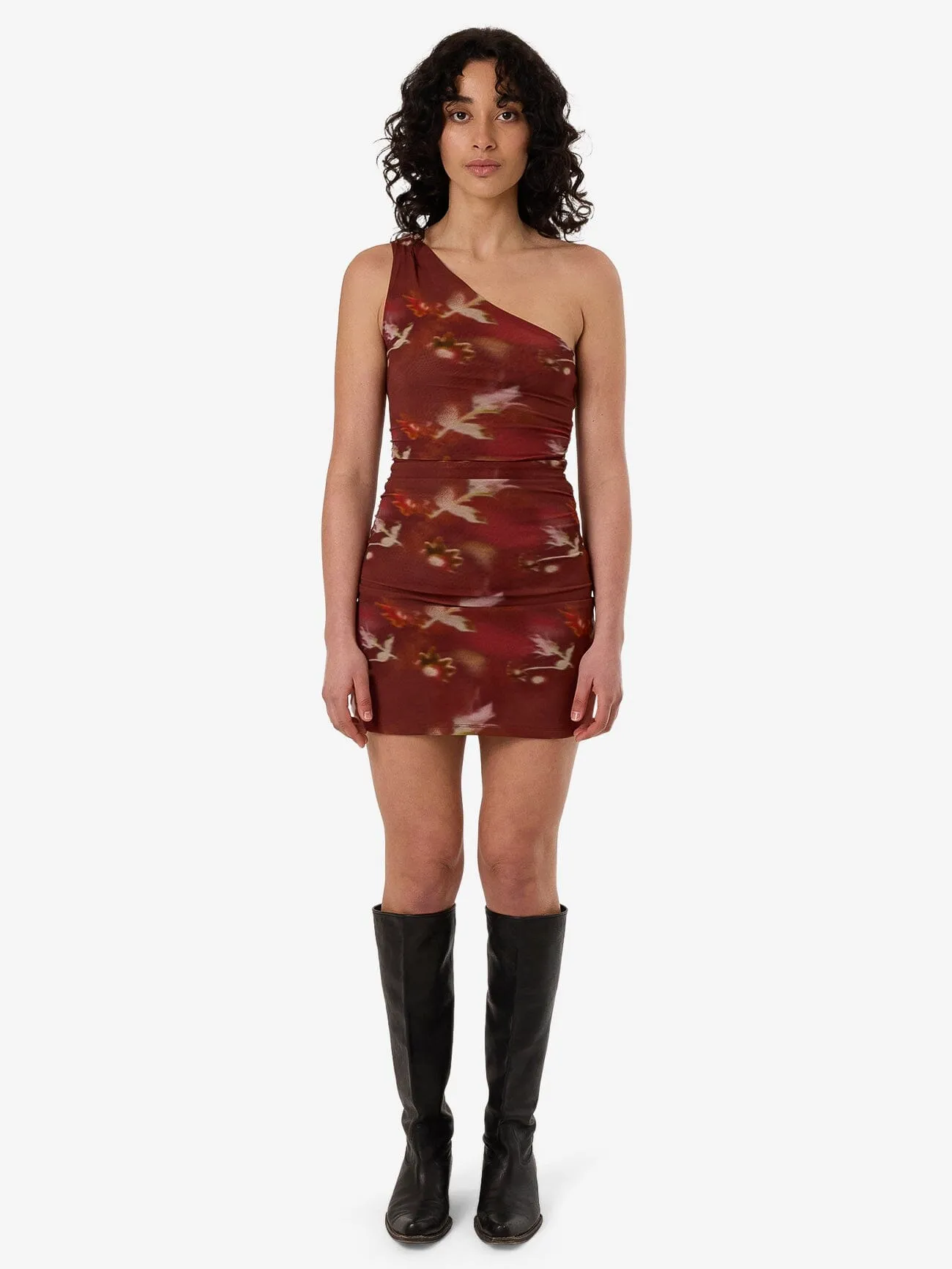 Rhapsody Floral Mini Dress - Cabernet