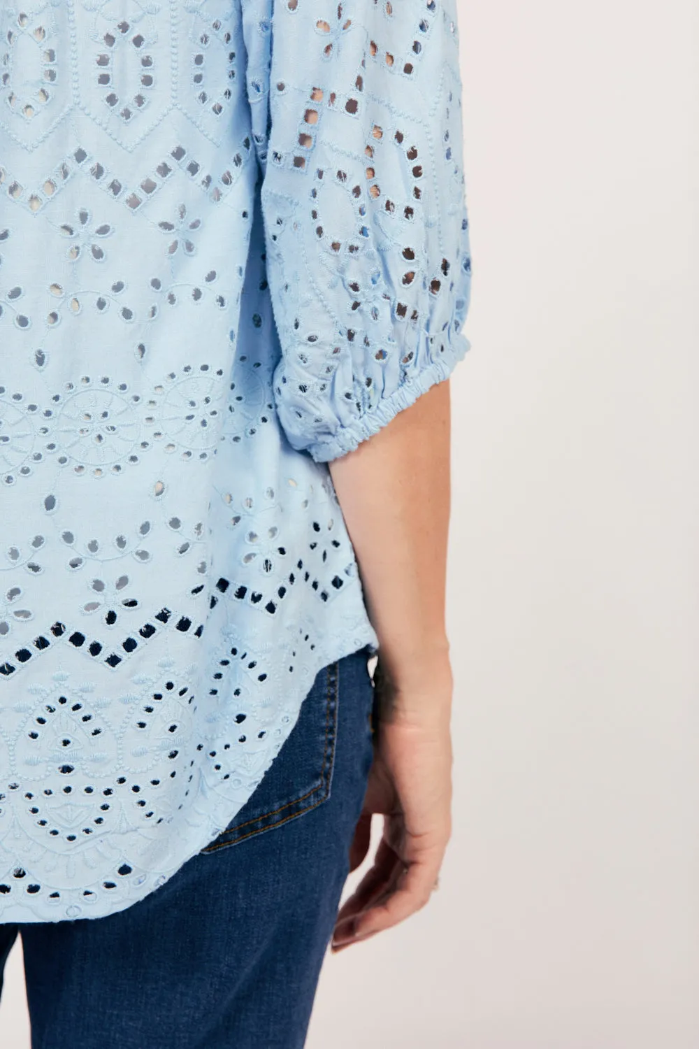 Robin Peasant Shiffly Top in Cornflower
