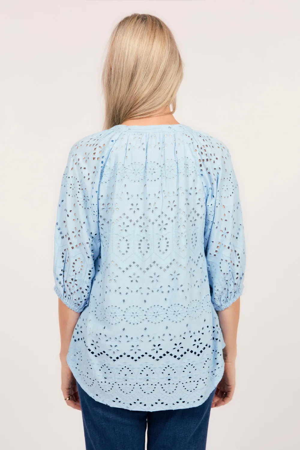 Robin Peasant Shiffly Top in Cornflower