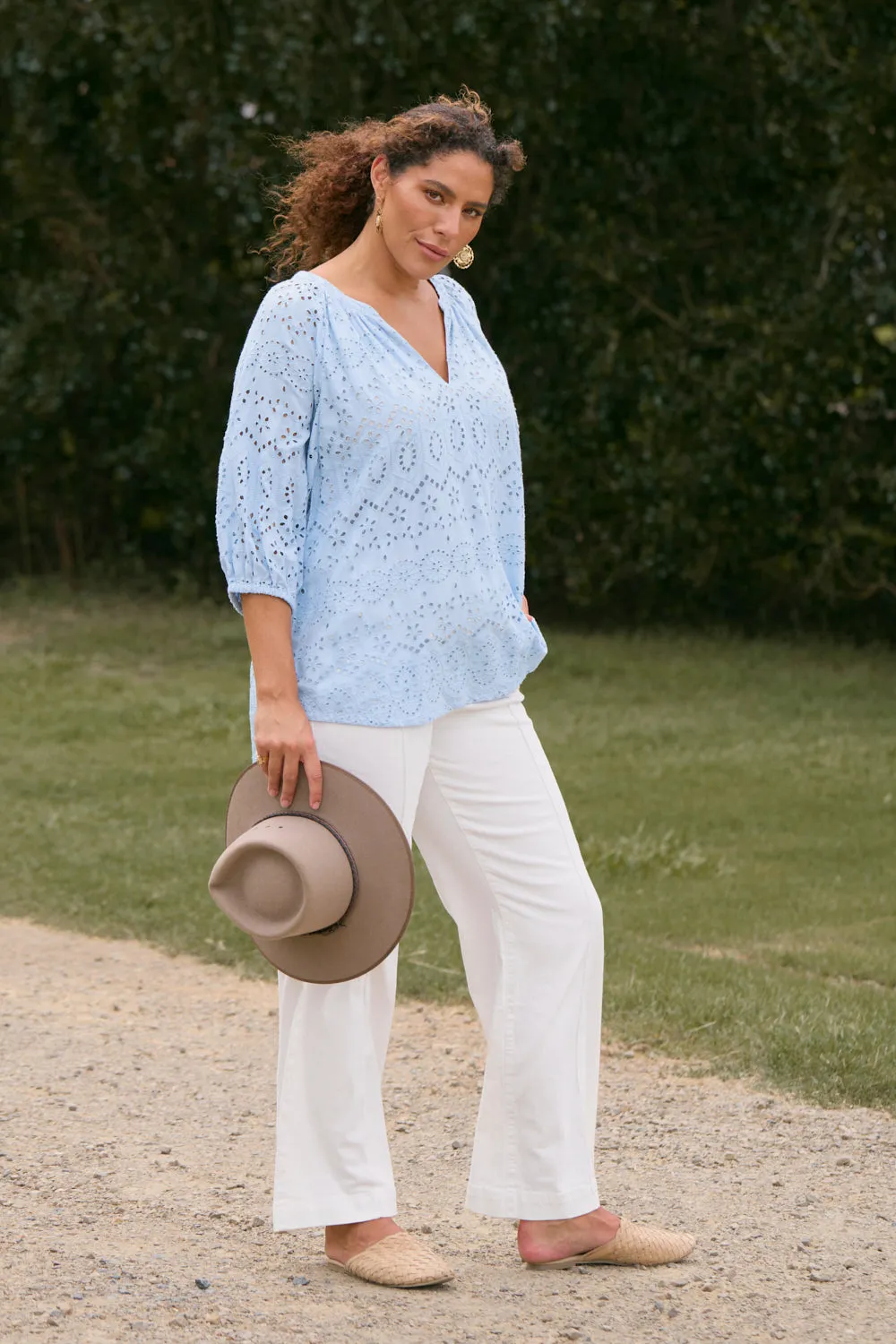 Robin Peasant Shiffly Top in Cornflower