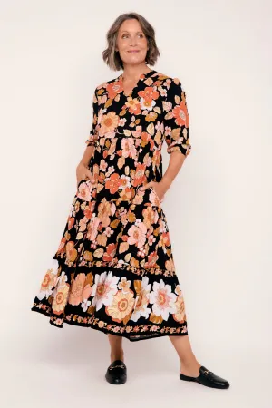 Sabre V-Neck Dress in Sweet Blooms