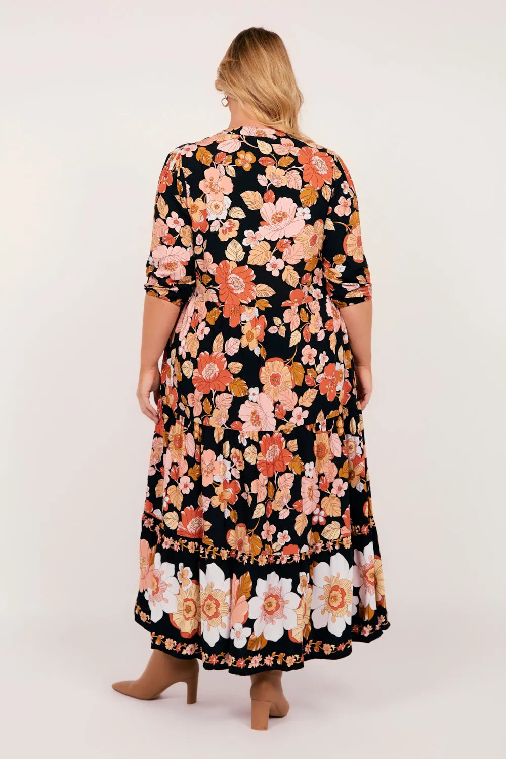 Sabre V-Neck Dress in Sweet Blooms