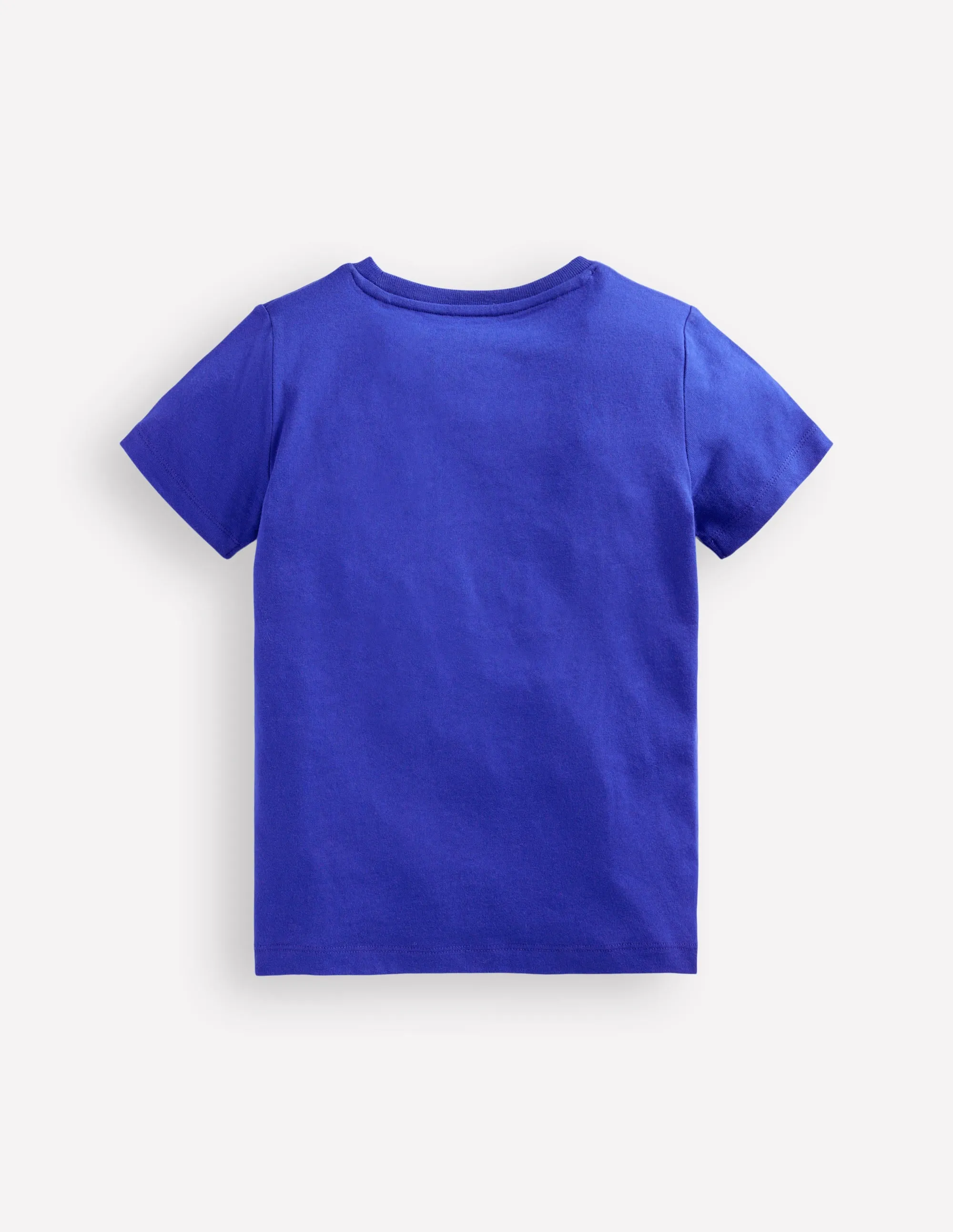 Short Sleeve Appliqué T-shirt-Bright Blue BBQ