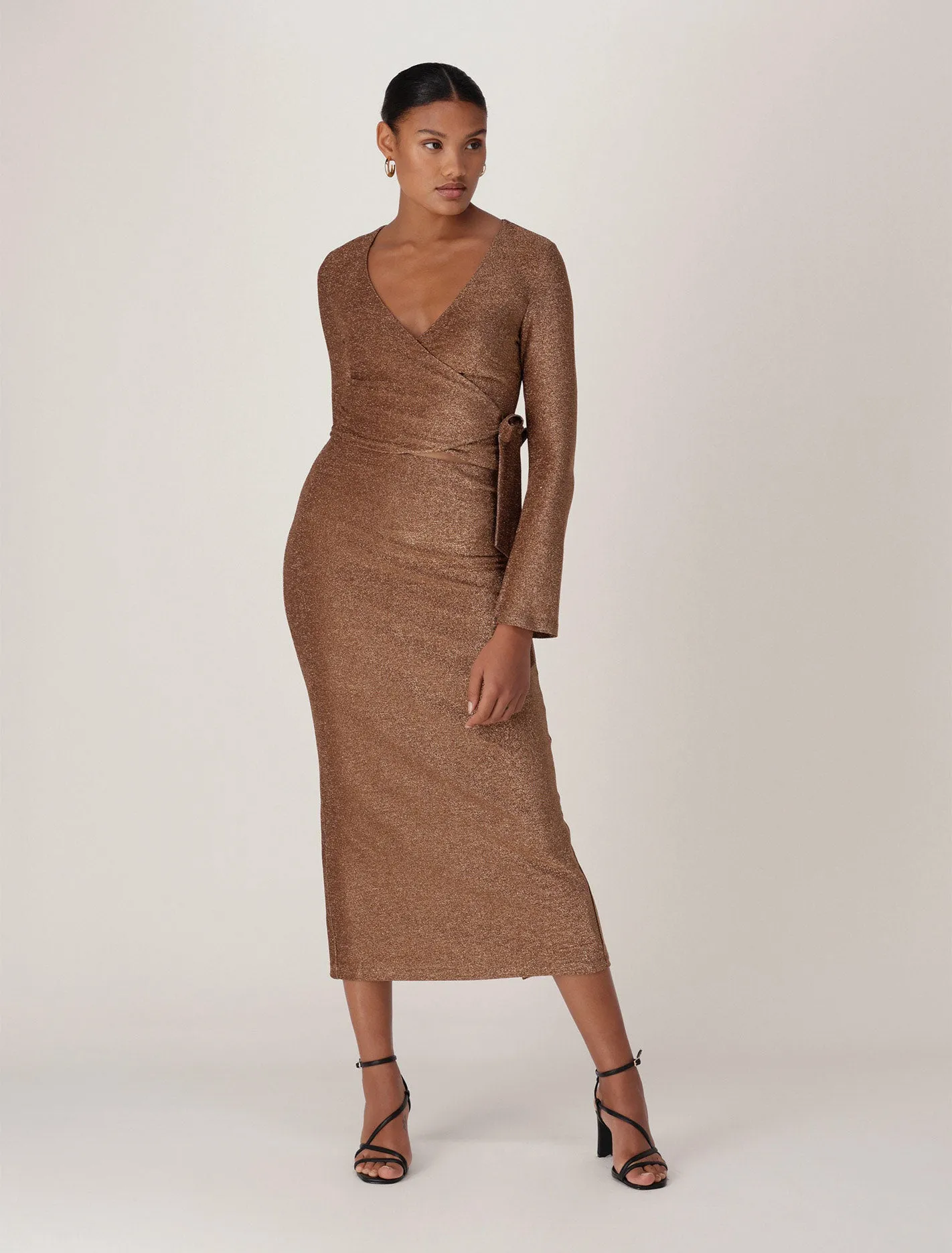 Silvana Glitter Wrap Co-Ord Top