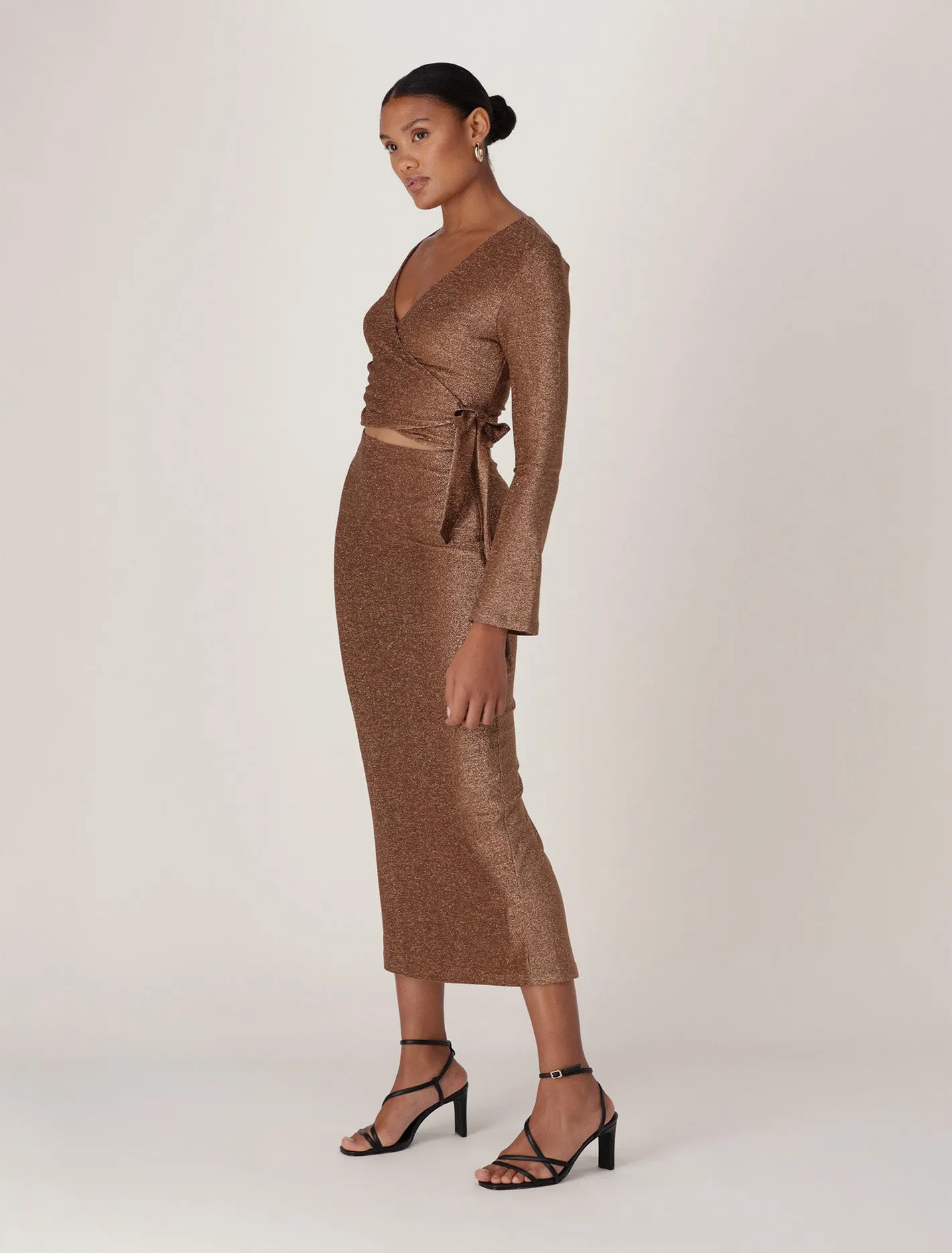 Silvana Glitter Wrap Co-Ord Top