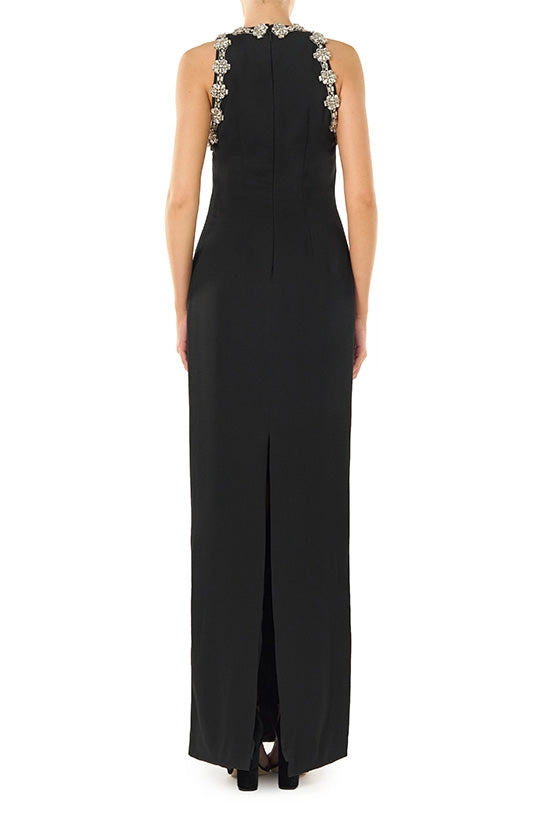 Sleeveless Jewel Neck Gown