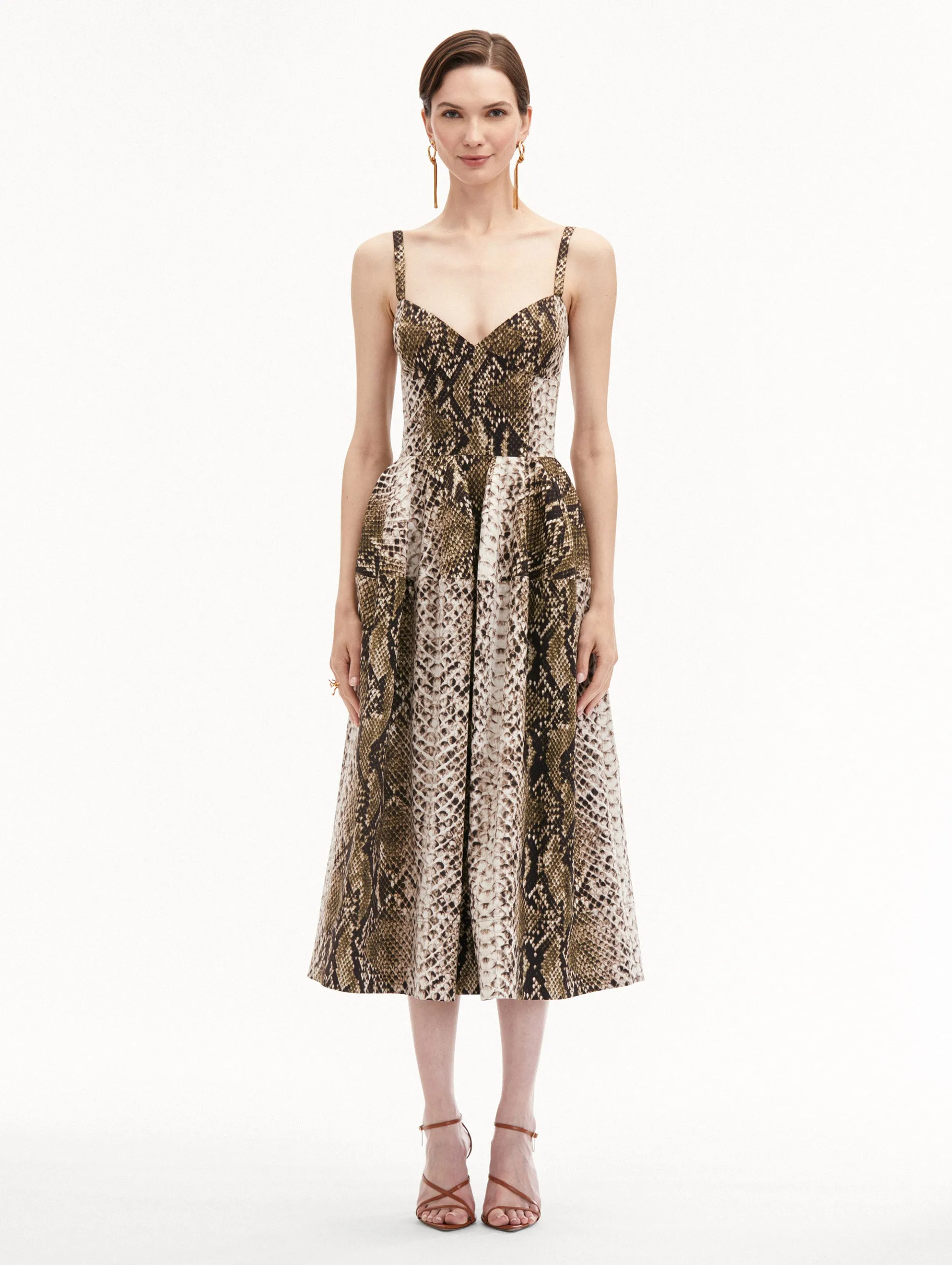 Snake Cotton Poplin Dress