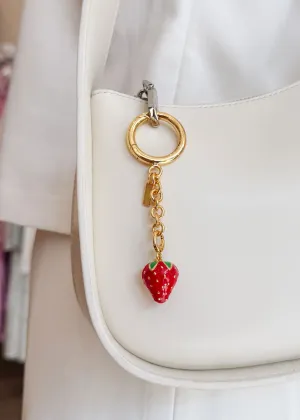Strawberry Bag Charm - Gold