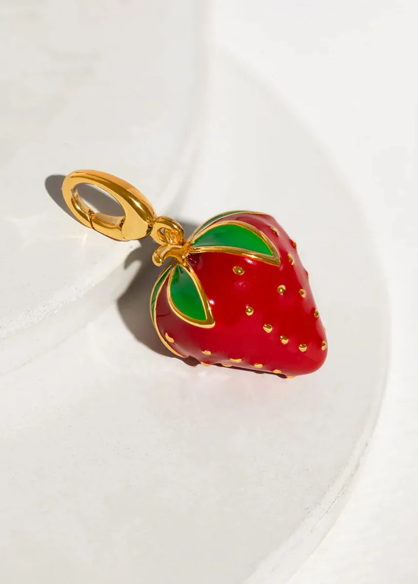 Strawberry Bag Charm - Gold