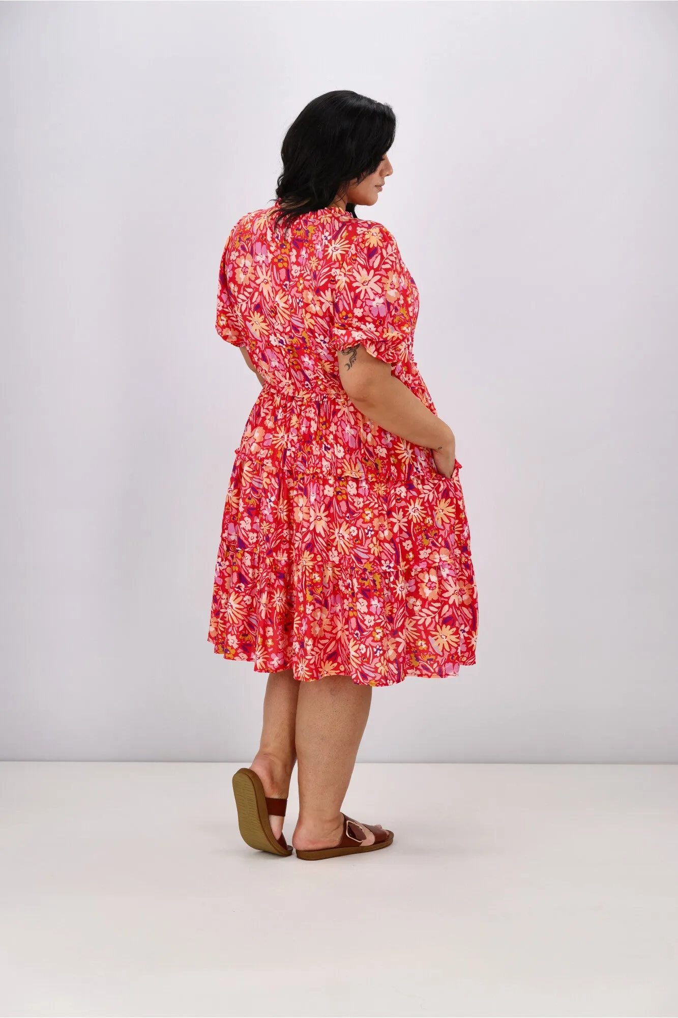 Sunday Boho Harper Dress Red Floral